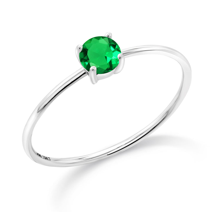 Nano Emerald - May_5_Ring in 10K White Gold
