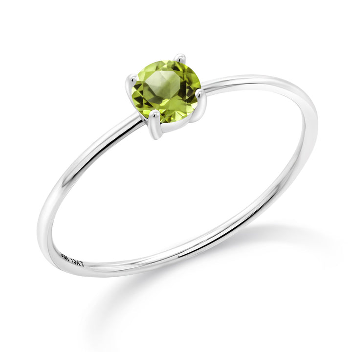 Peridot - August_5_Ring in 10K White Gold