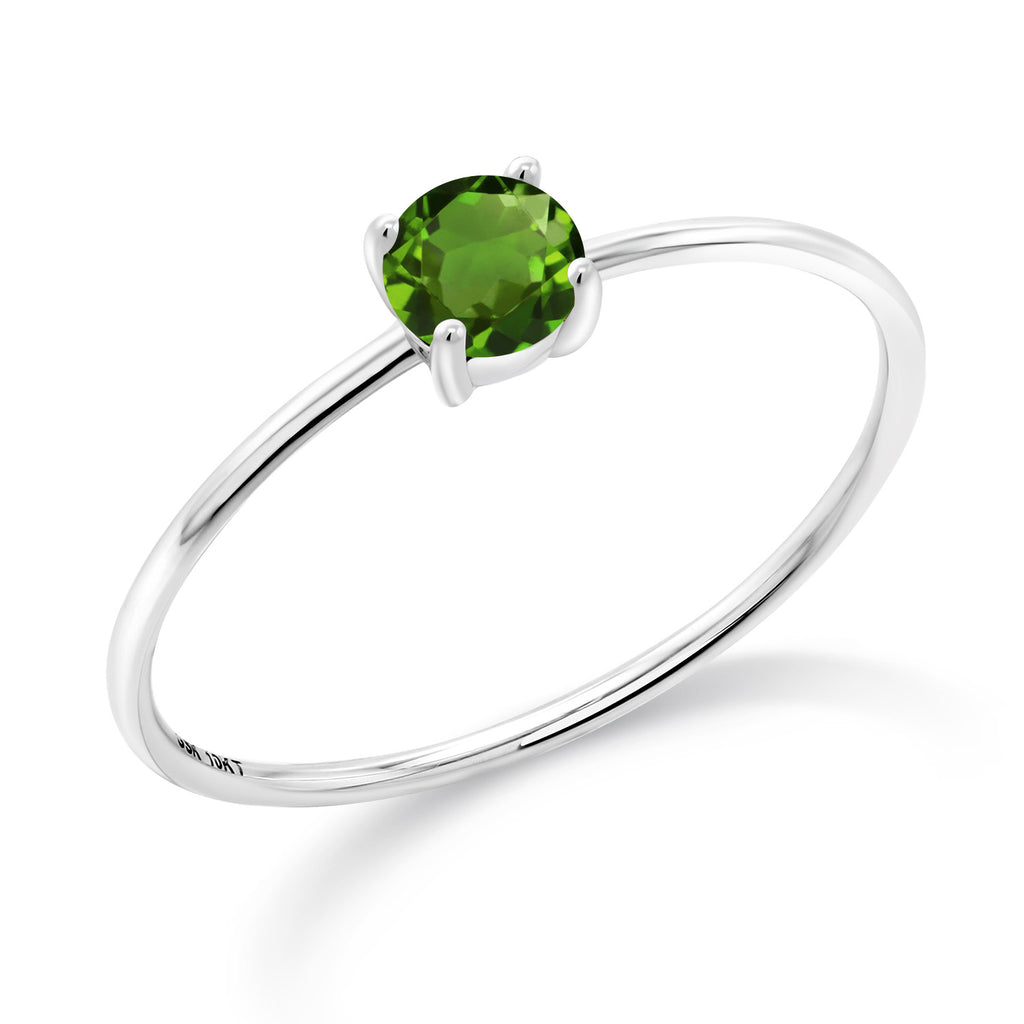Green Tourmaline - October_9_Ring in 10K White Gold