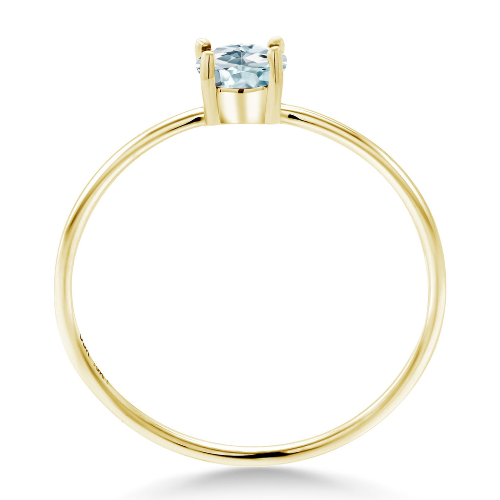 Aquamarine - March_Ring in 10K Yellow Gold