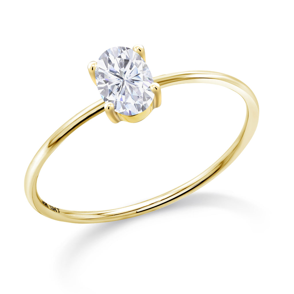 White Moissanite - April_6_Ring in 10K Yellow Gold