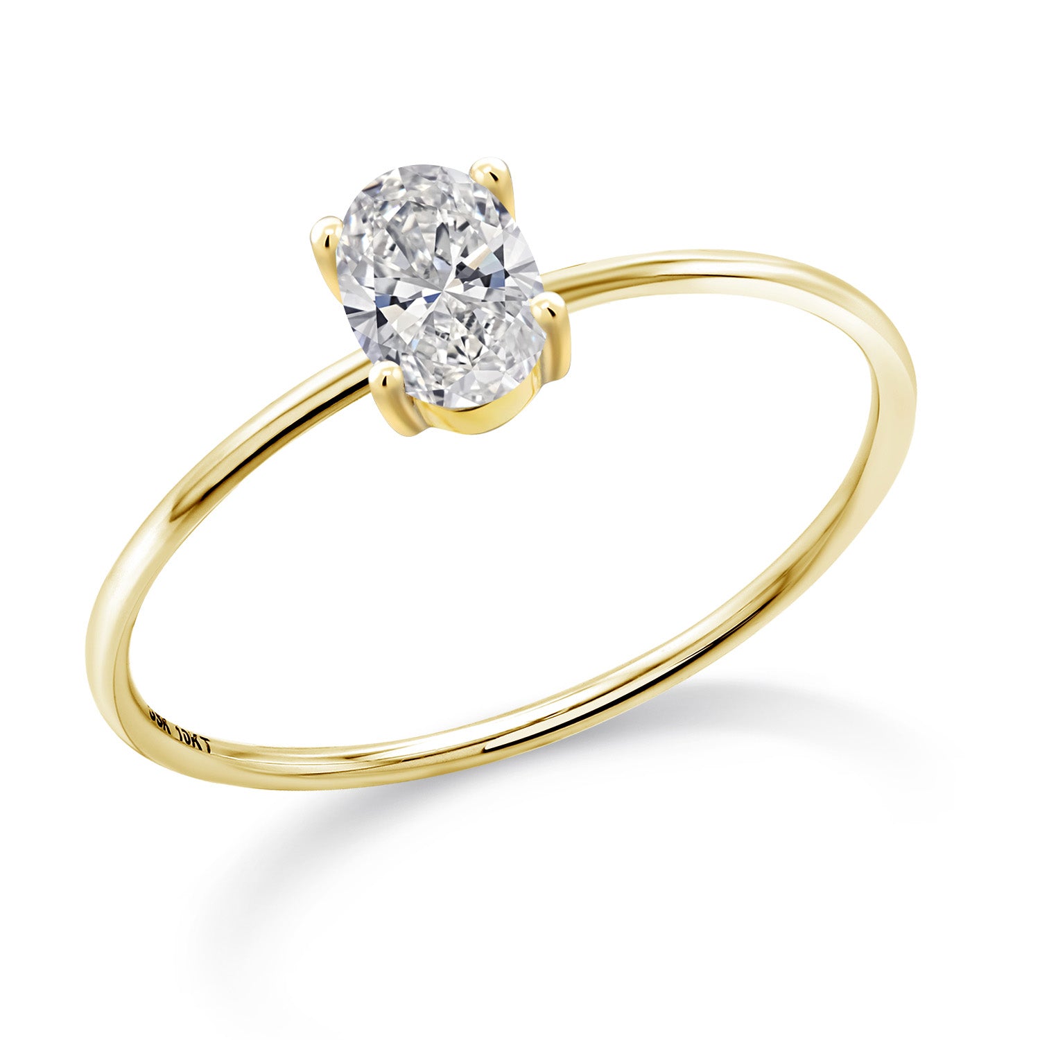 White Lab Grown Diamond - April_8_Ring in 10K Yellow Gold
