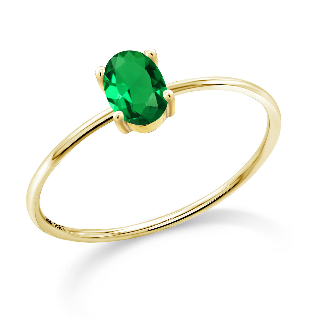 Nano Emerald - May_5.5_Ring in 10K Yellow Gold