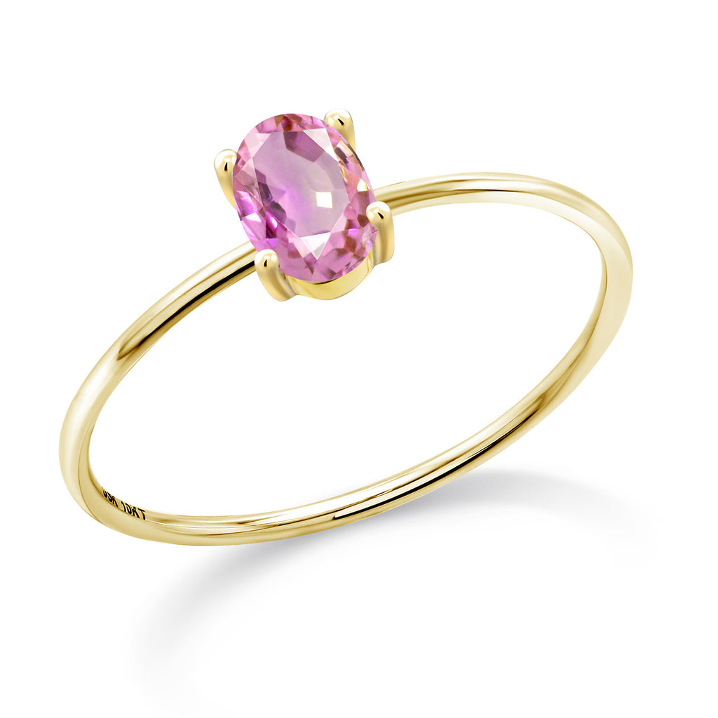 Pink Sapphire - September_9.5_Ring in 10K Yellow Gold