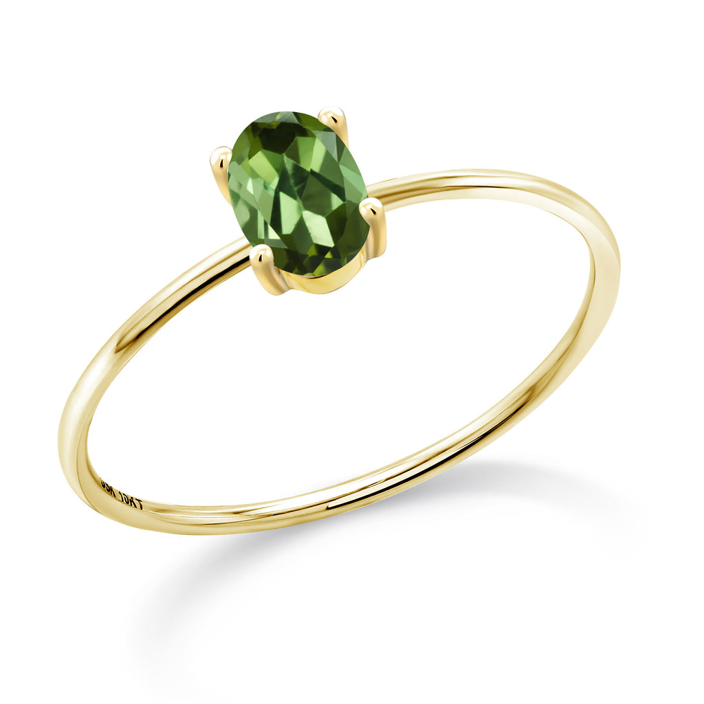 Green Tourmaline - October_6_Ring in 10K Yellow Gold