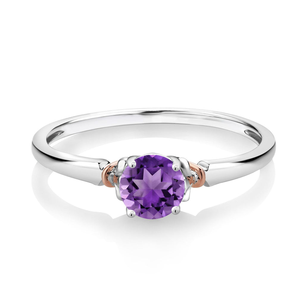 Amethyst - February_6_Ring in 925 Sterling Silver and 10K Rose Gold
