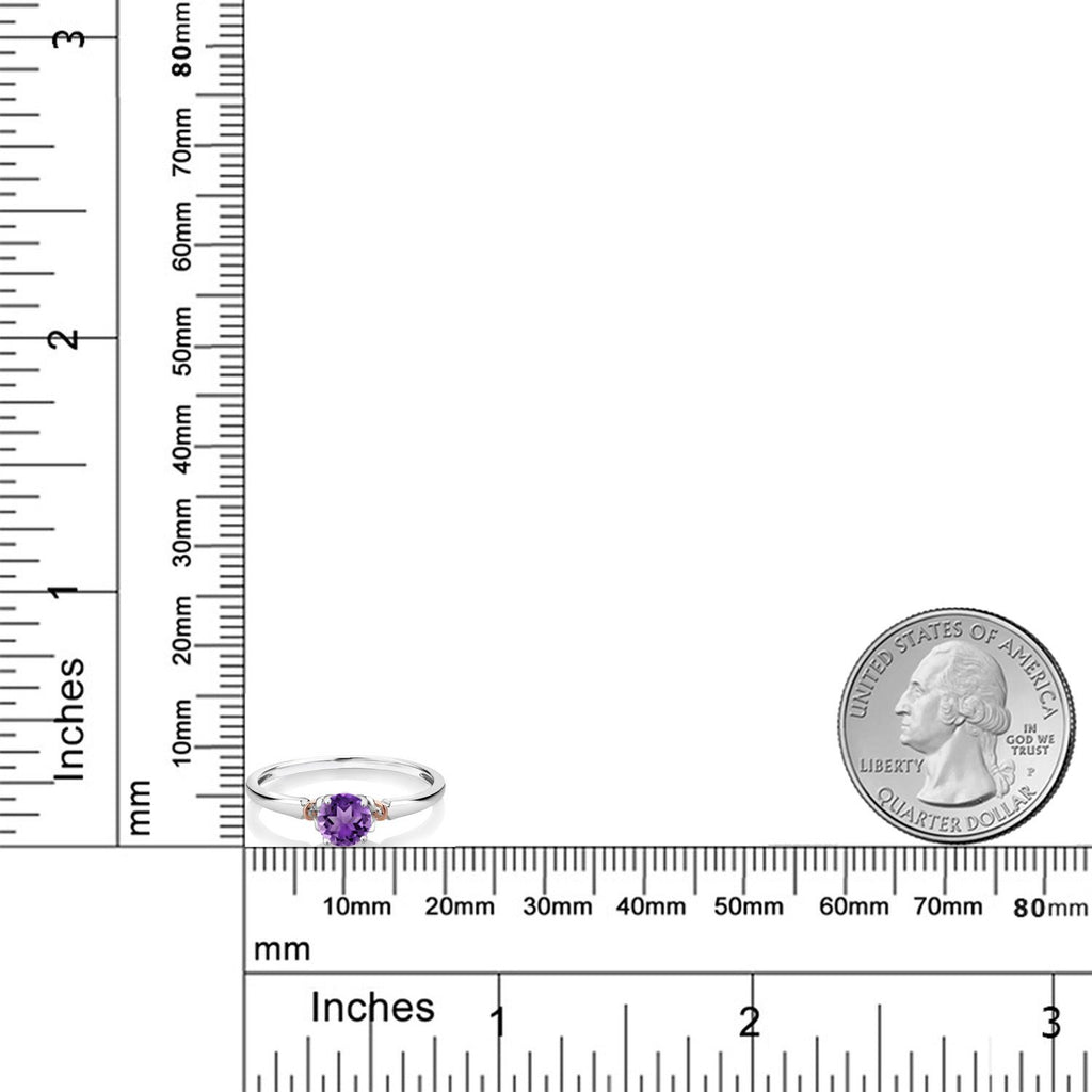 Amethyst - February_6_Ring in 925 Sterling Silver and 10K Rose Gold