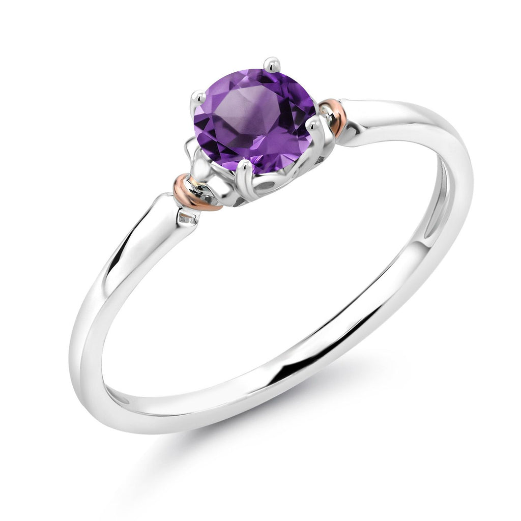 Amethyst - February_7_Ring in 925 Sterling Silver and 10K Rose Gold