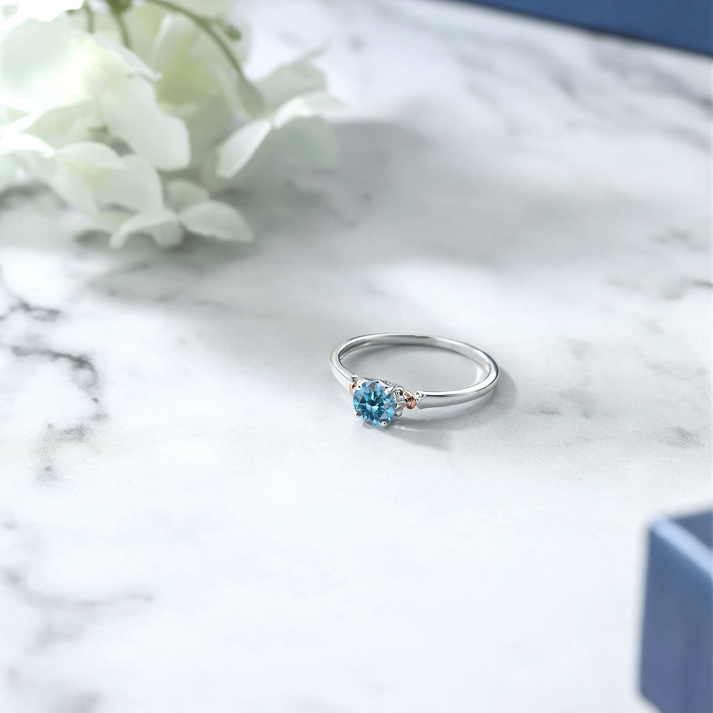 Ring in 925 Sterling Silver and 10K Rose Gold