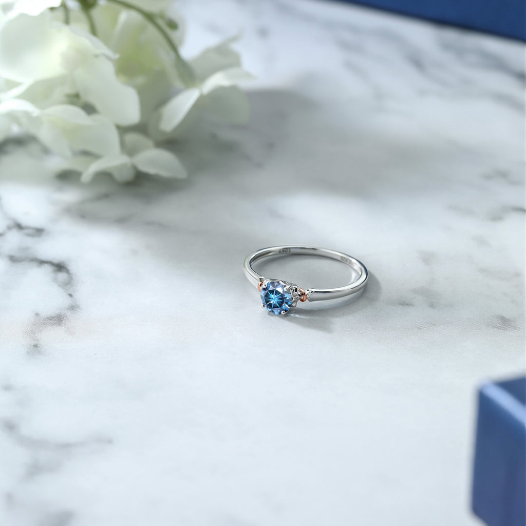 Ring in 925 Sterling Silver and Rose Gold