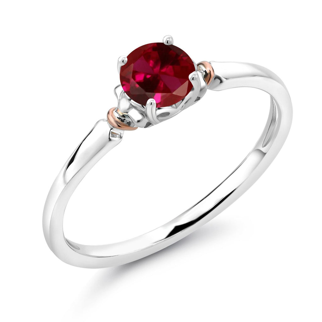 Created Ruby - July_9_Ring in 925 Sterling Silver and 10K Rose Gold