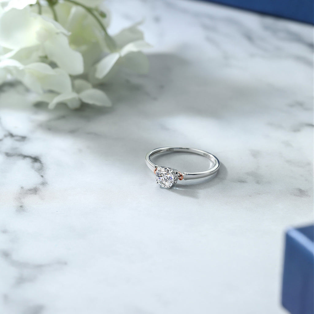 Ring in 925 Sterling Silver and 10K Rose Gold