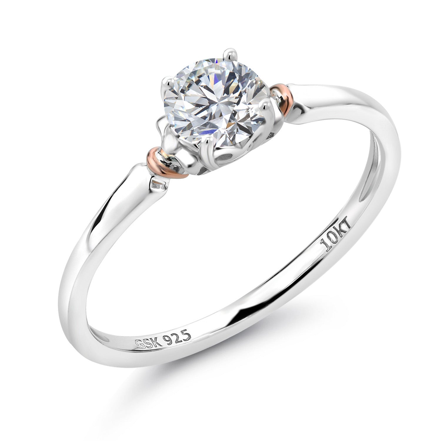 Ring in 925 Sterling Silver and 10K Rose Gold