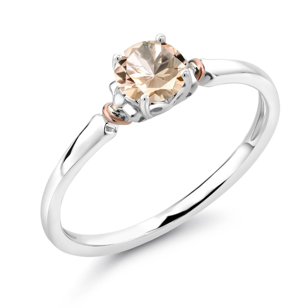 Morganite - October_6_Ring in 925 Sterling Silver and 10K Rose Gold