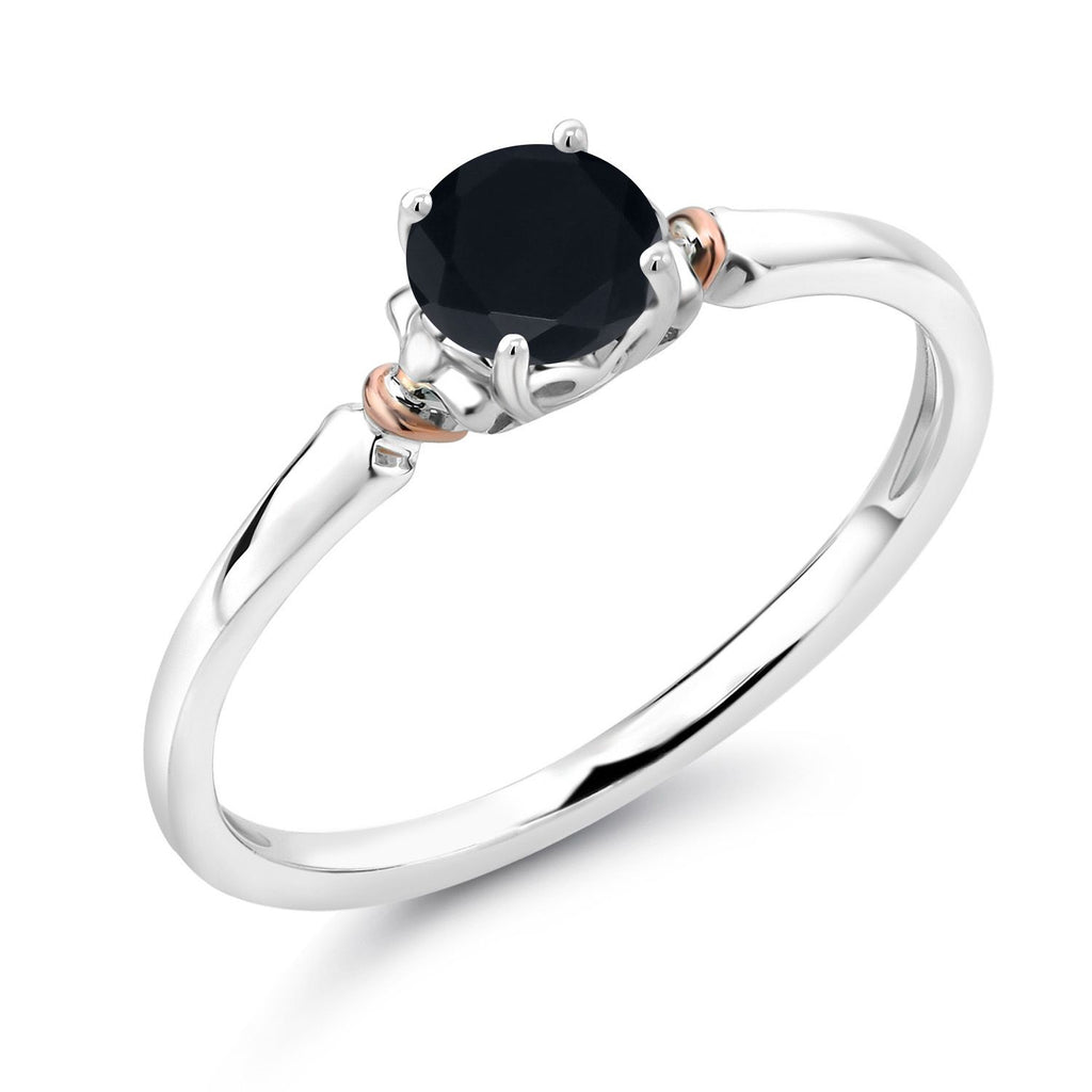 Onyx - December_7_Ring in 925 Sterling Silver and 10K Rose Gold