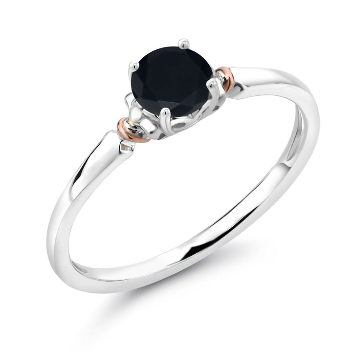 Onyx - December_5_Ring in 925 Sterling Silver and 10K Rose Gold