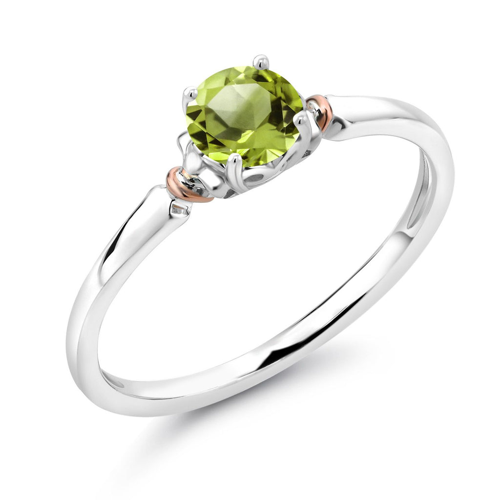 Peridot - August_5_Ring in 925 Sterling Silver and 10K Rose Gold