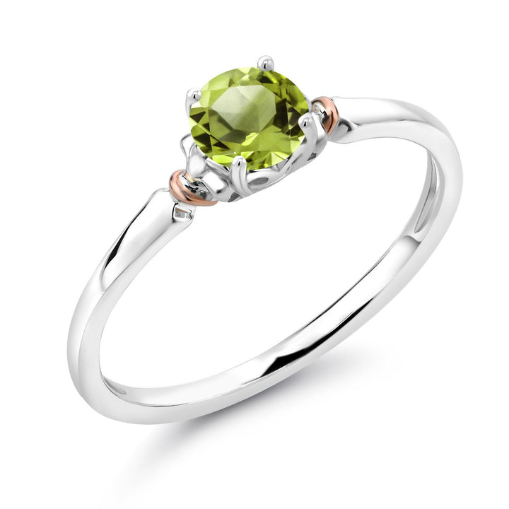 Peridot - August_5_Ring in 925 Sterling Silver and 10K Rose Gold