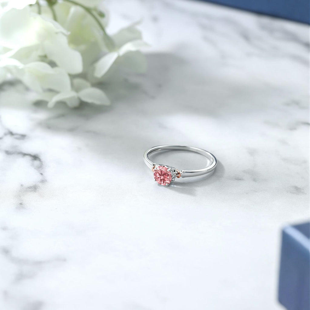 Ring in 925 Sterling Silver and 10K Rose Gold