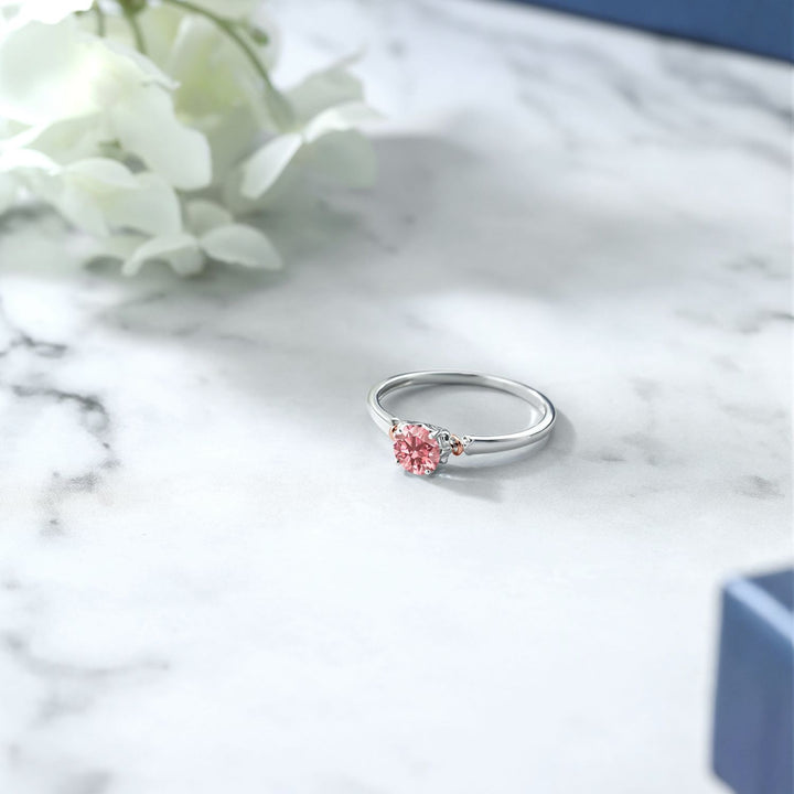 Ring in 925 Sterling Silver and 10K Rose Gold
