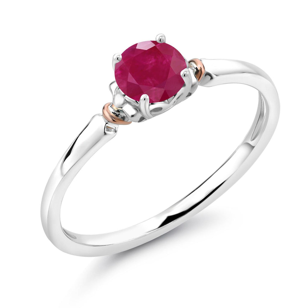 Ruby - July_5_Ring in 925 Sterling Silver and 10K Rose Gold