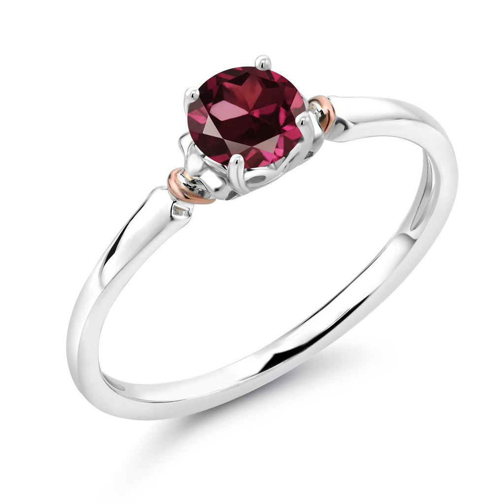 Rhodolite Garnet_9_Ring in 925 Sterling Silver and 10K Rose Gold