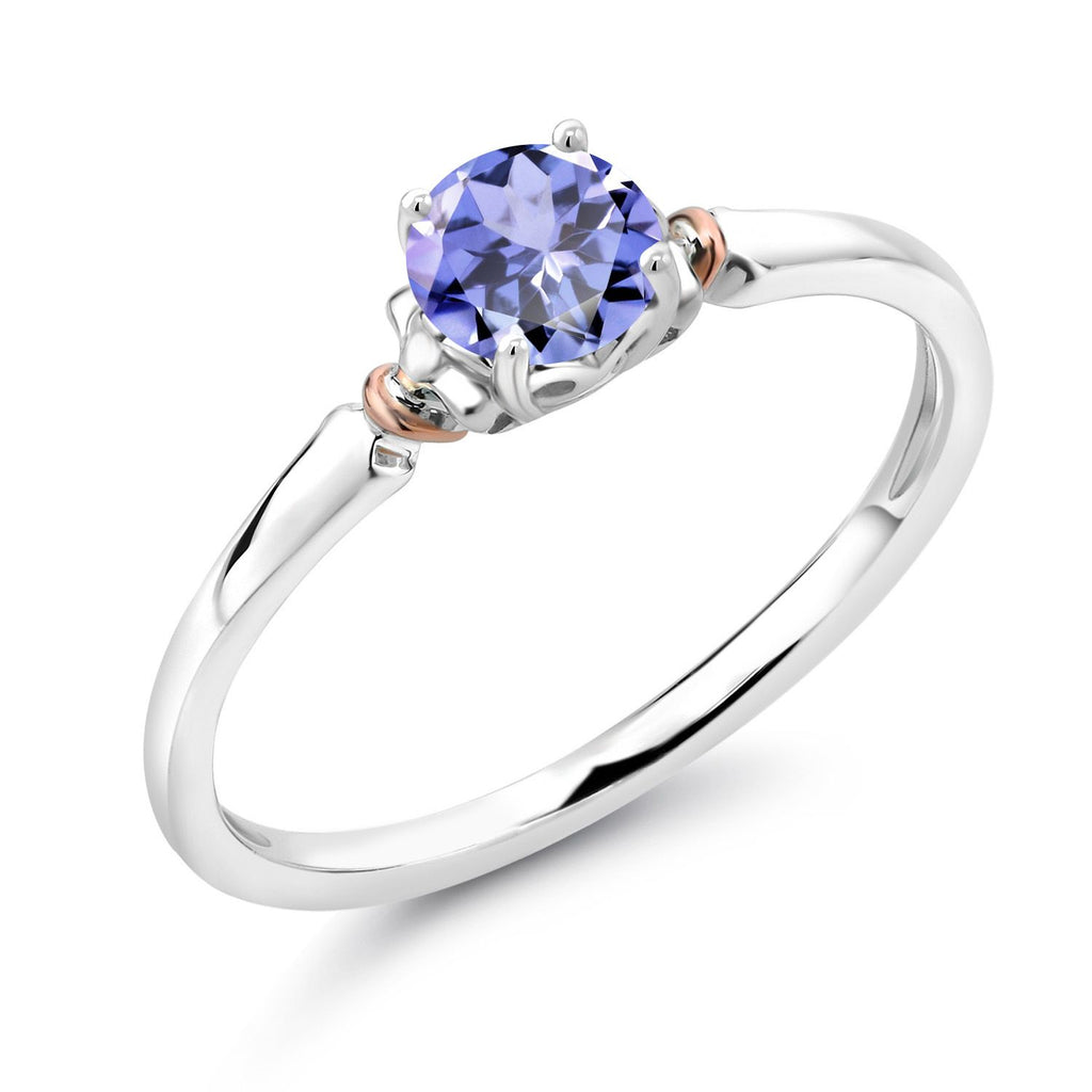 Tanzanite - December_8_Ring in 925 Sterling Silver and 10K Rose Gold