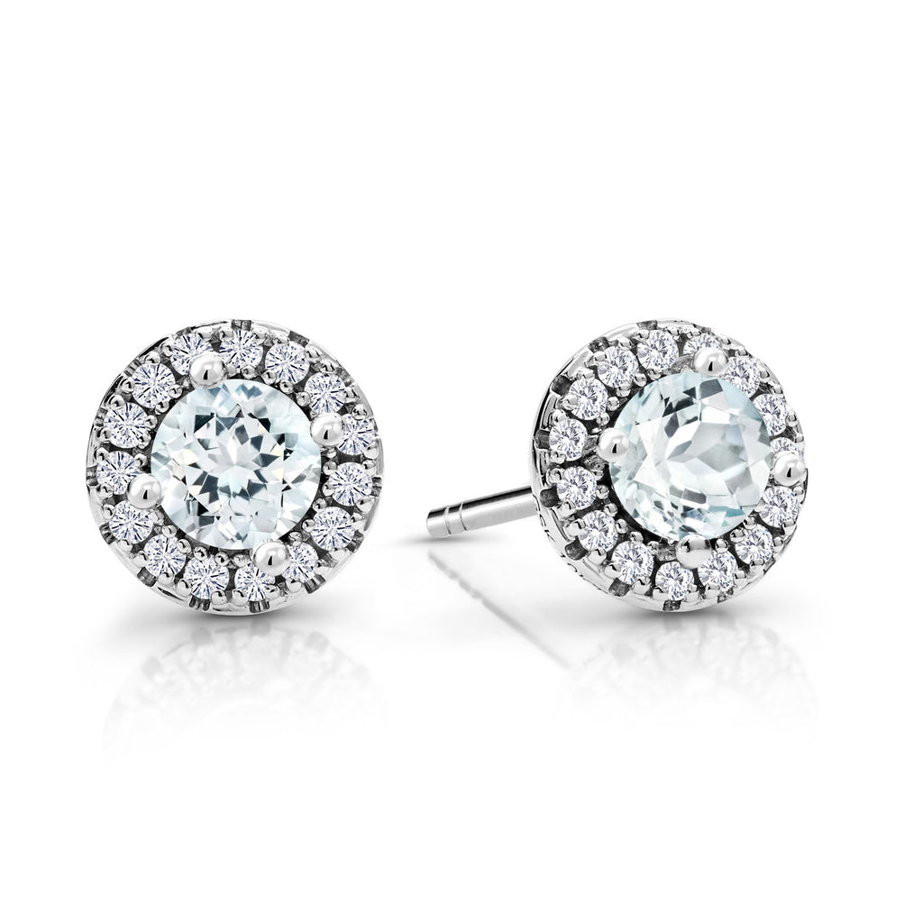 Aquamarine - March_Earrings in 10K White Gold