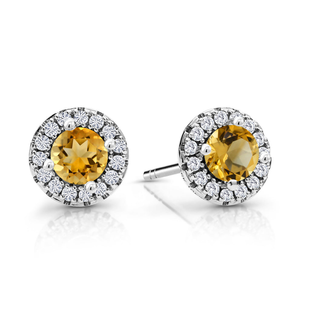 Citrine - November_Earrings in 10K White Gold