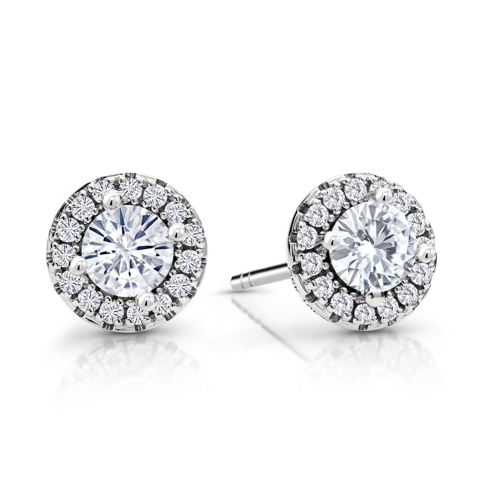 Moissanite - April_Earrings in 10K White Gold