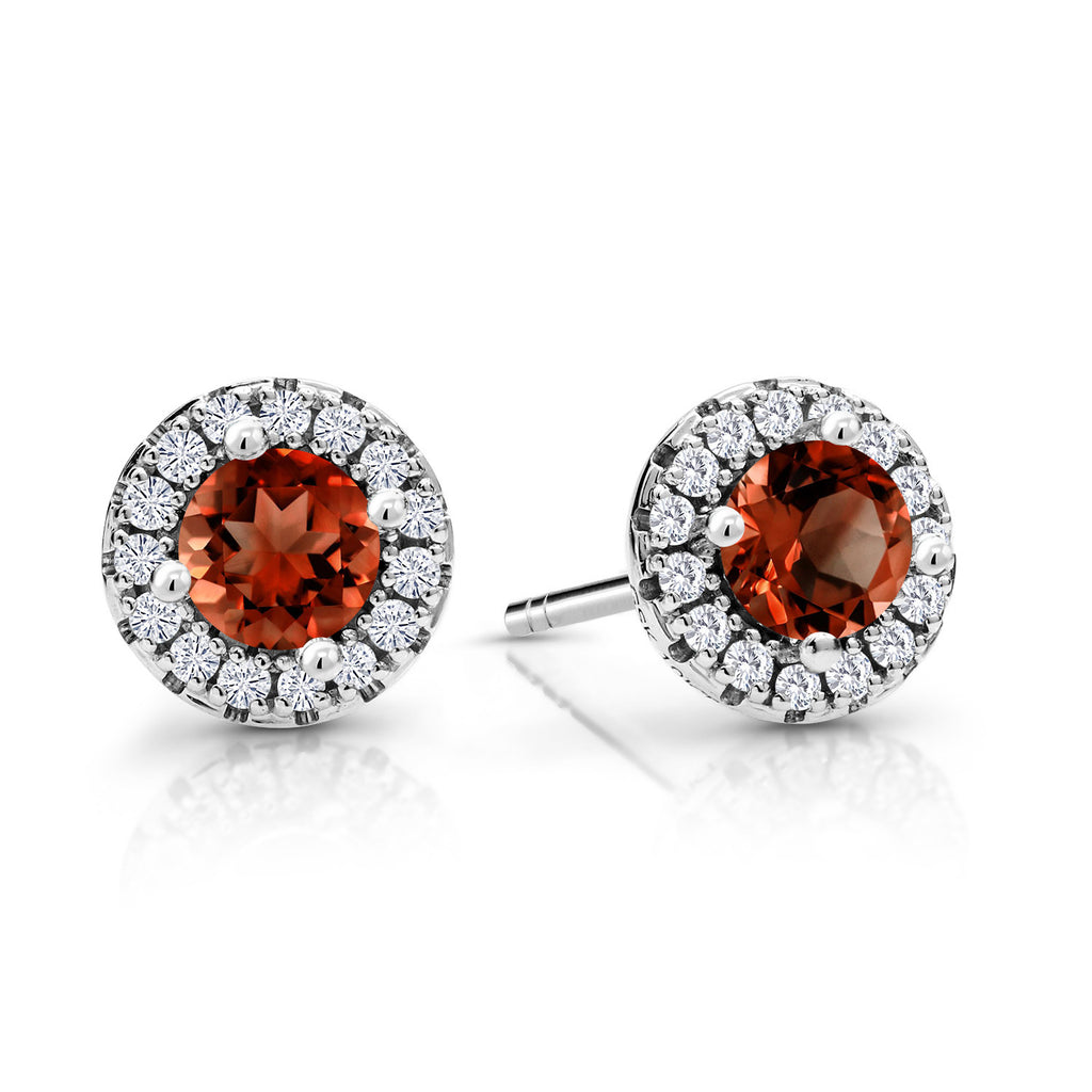 Garnet - January_Earrings in 10K White Gold