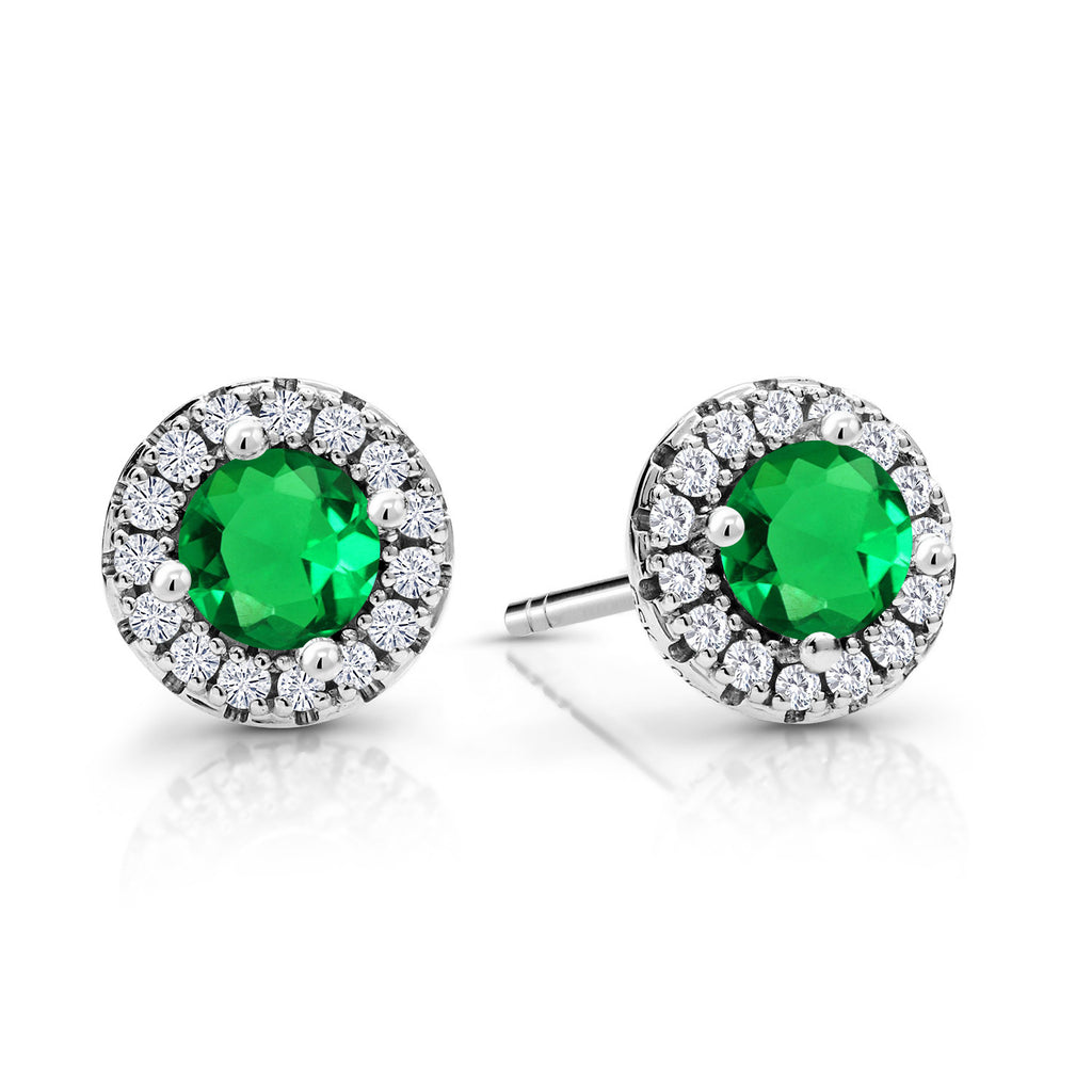 Nano Emerald - May_Earrings in 10K White Gold