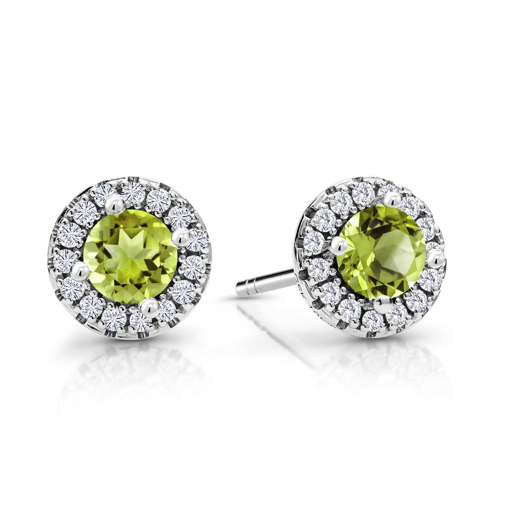 Peridot - August_Earrings in 10K White Gold