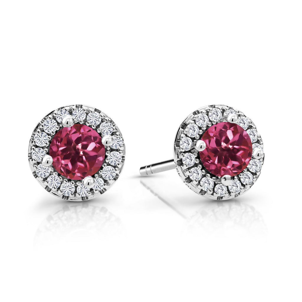 Pink Tourmaline - October_Earrings in 10K White Gold