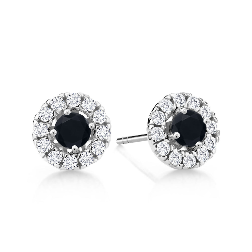Onyx - December_Earrings in 14K White Gold