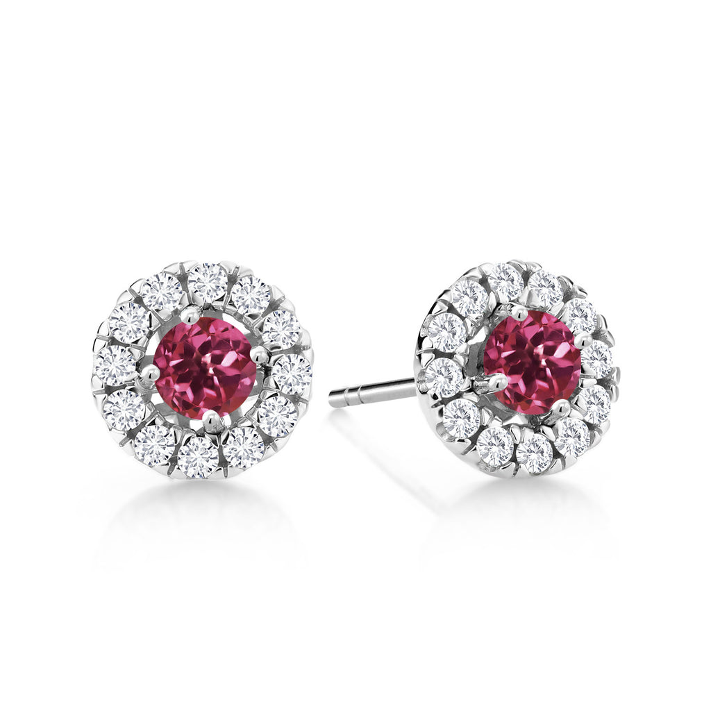 Pink Tourmaline - October_Earrings in 14K White Gold