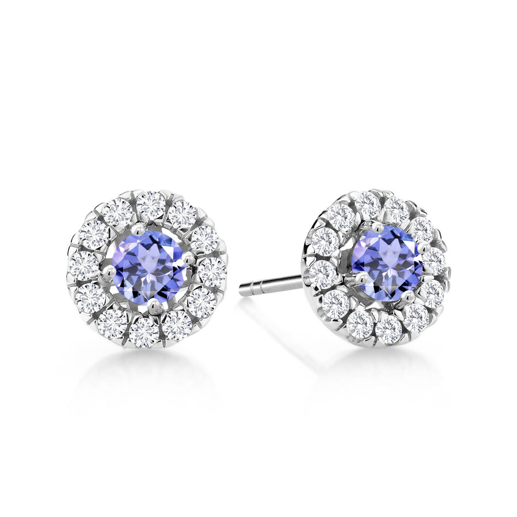 Tanzanite - December_Earrings in 14K White Gold