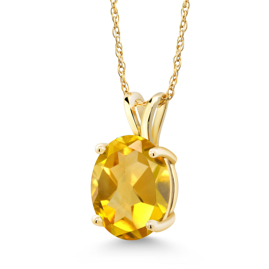 Citrine - November_Pendant in 14K Yellow Gold