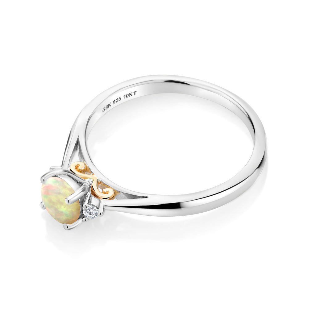 Ring in 925 Sterling Silver and 10K Yellow Gold