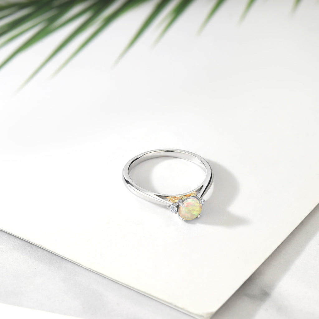 Ring in 925 Sterling Silver and 10K Yellow Gold