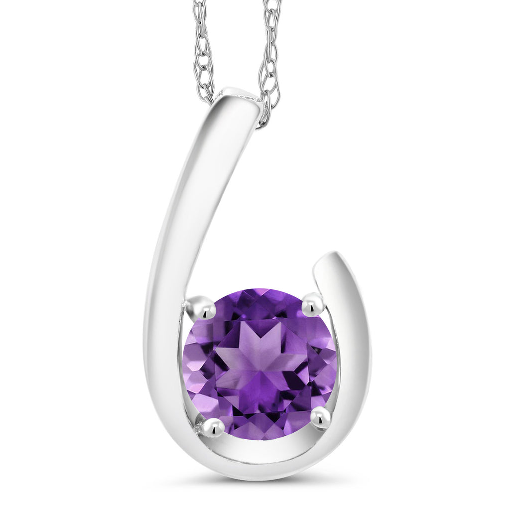 Amethyst - February_Pendant in 10K White Gold