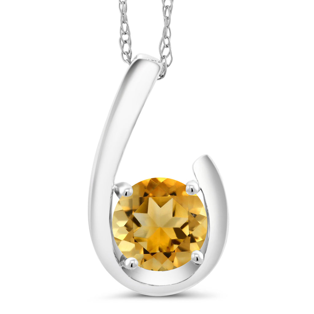 Citrine - November_Pendant in 10K White Gold