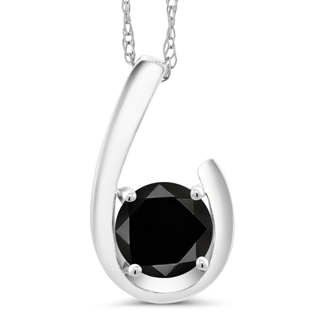 Black Diamond - April_Pendant in 10K White Gold