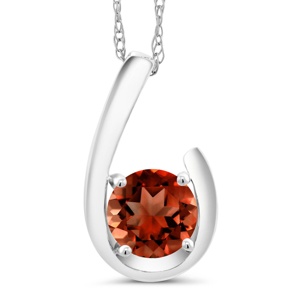 Garnet - January_Pendant in 10K White Gold
