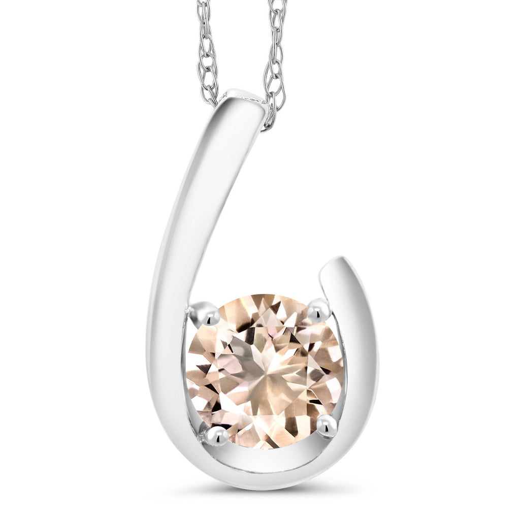Morganite - October_Pendant in 10K White Gold