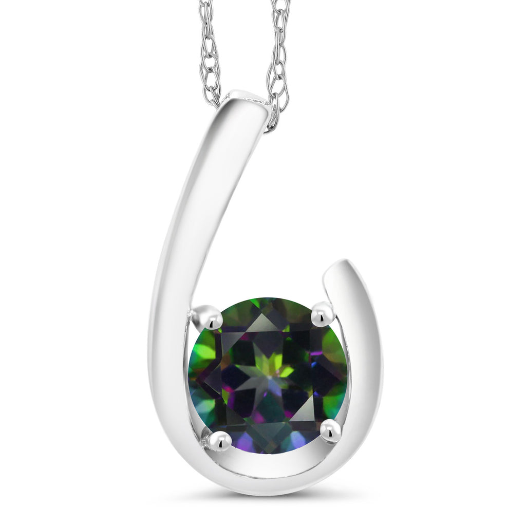 Green Mystic Topaz_Pendant in 10K White Gold