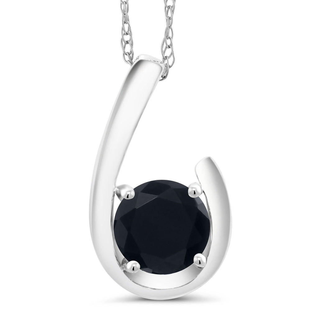 Onyx - December_Pendant in 10K White Gold