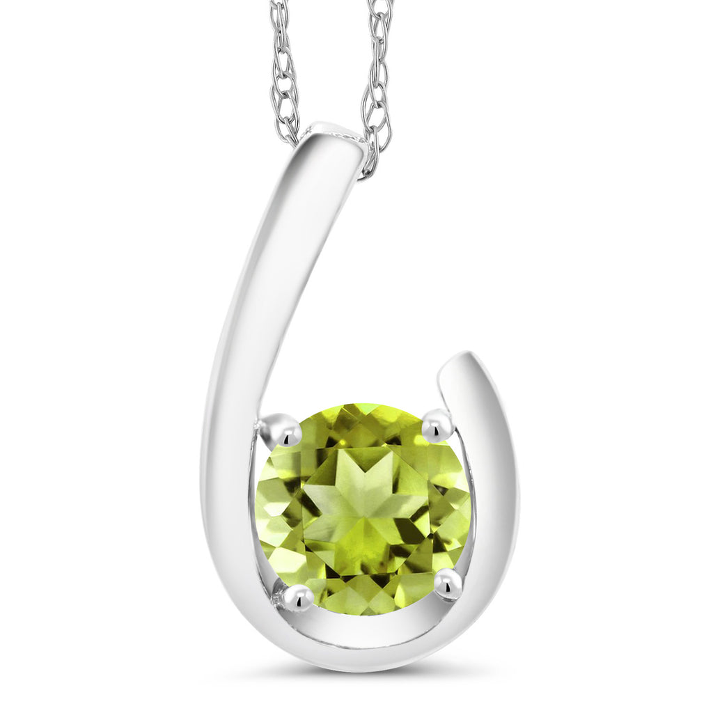 Peridot - August_Pendant in 10K White Gold
