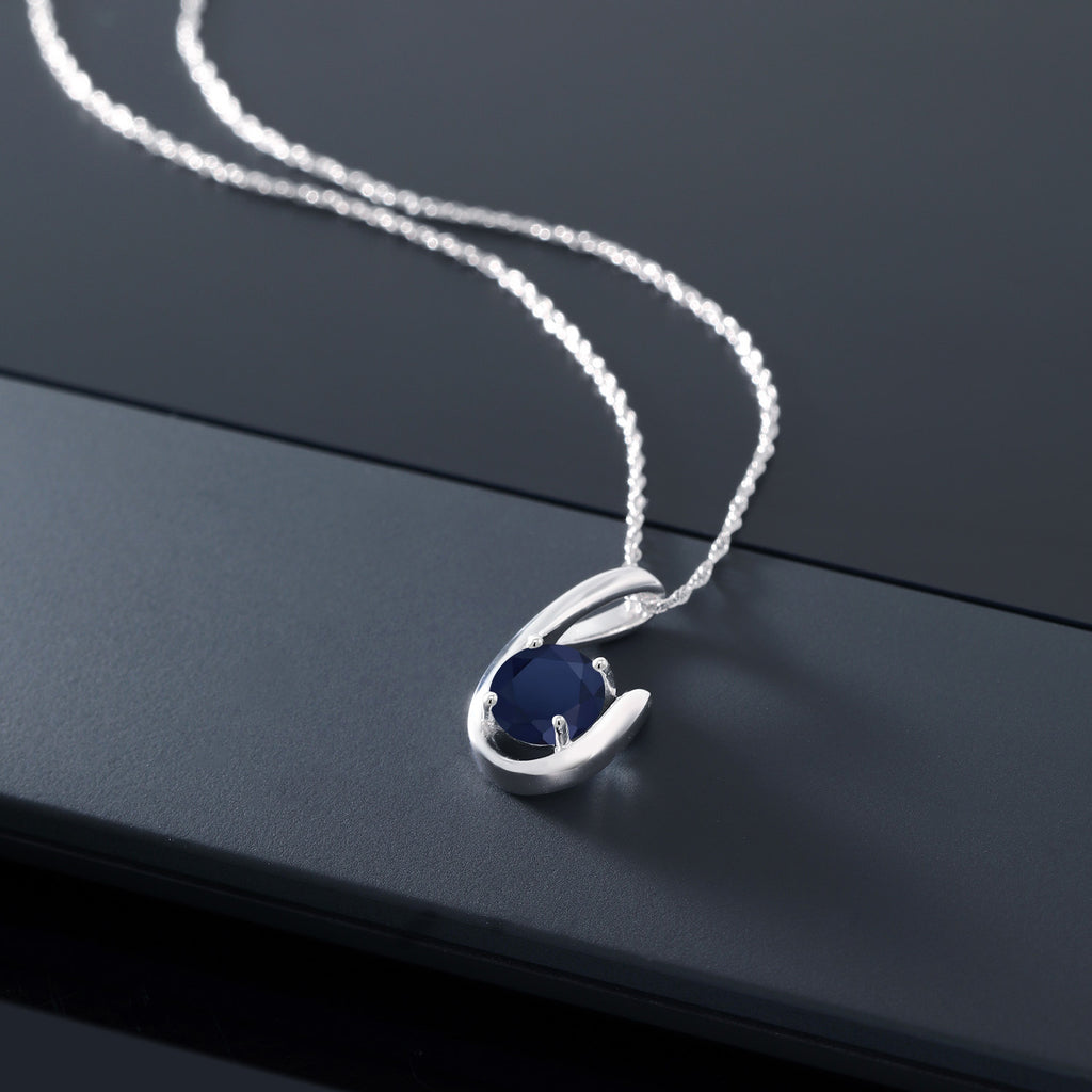 Sapphire - September_Pendant in 10K White Gold