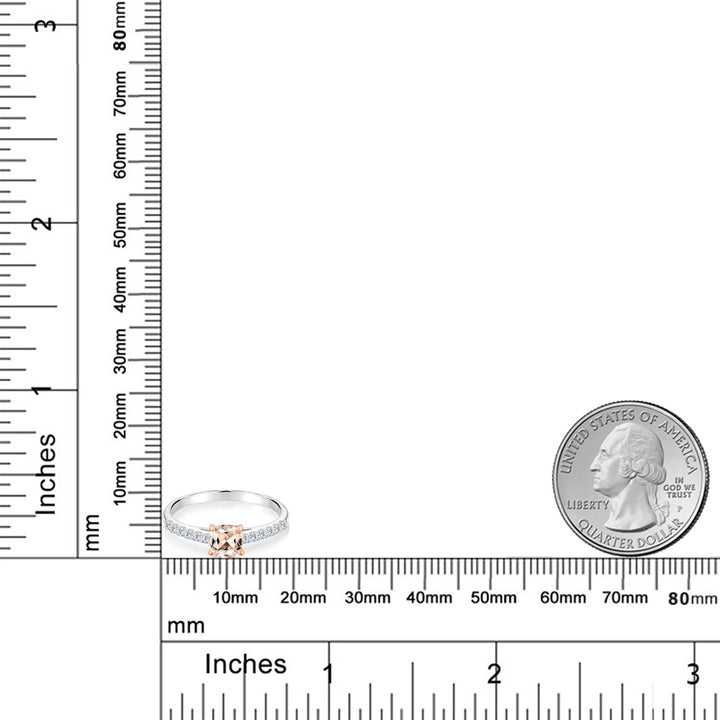 Ring in 925 Sterling Silver and 10K Rose Gold